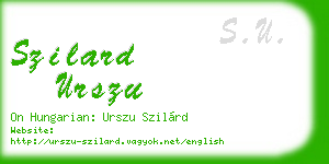 szilard urszu business card